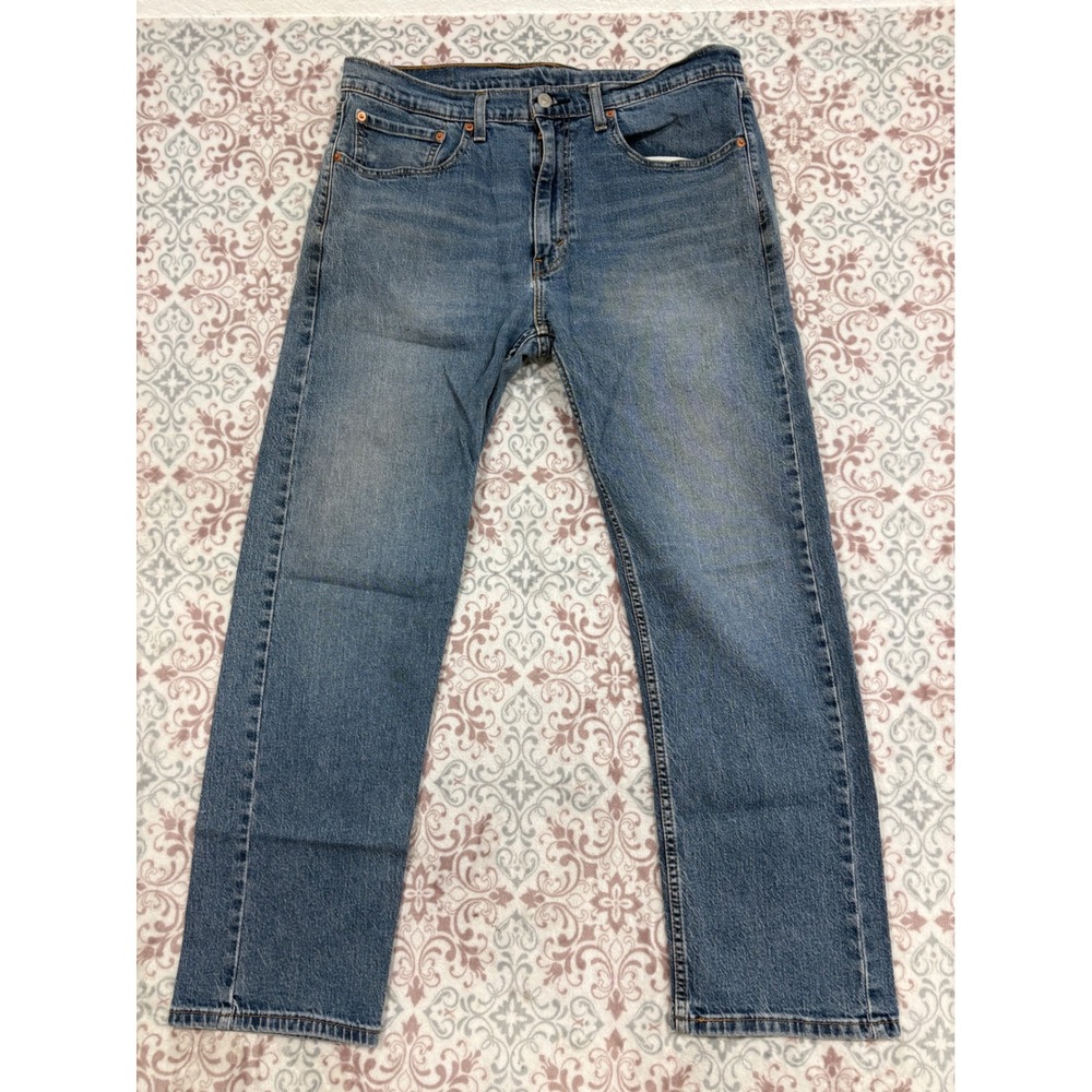 Levis 505 Regular Fit Straight Leg Jeans Medium Wash Blue 36x30 00505-2958